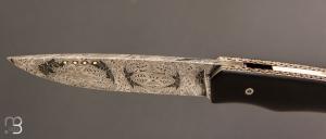   Couteau " 1820 " custom par Louis Contat - Ébène et damas de Nicolas Mestrallet