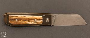Couteau " 2 clous " custom par Louis Blanchet Kapnist - Croûte de mammouth