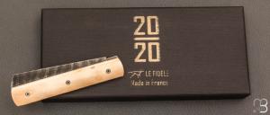 Couteau  "  20/20® " ivoire de mammouth et lame damas par Le Fidèle