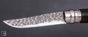  Couteau " OPI N°09 " custom par Anthony Brochier - Damas  Sandwich mosaïque et noyer