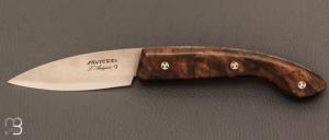 Couteau " Arigeois " par la Coutellerie Savignac -  Loupe de noyer et lame 14C28N