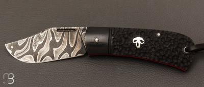 Couteau  "Bad Guy" custom G10 et damas par Franck Souville