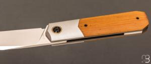  Couteau  "  Barlow " custom par Romain Lopez - Micarta Westinghouse et RWL34