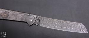    Couteau " Basic Higo " slipjoint custom par Anthony Brochier - Damas