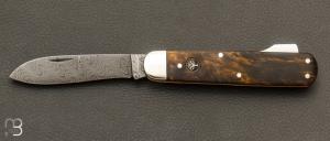 Couteau Bker Sollingen - Hunters Knife Mono Damascus Curly Birch Braun