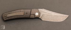  Couteau  "  Bolsterlock  "  custom Fibre de carbone et Elmax par Guy Poggetti