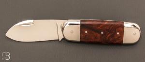   Couteau " Bouledogue  " fait main par Erwan Pincemin -  Bois de fer et lame en N690Co