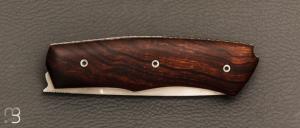  Couteau " Brimbelle " Liner-Lock flipper par Louis Contat - Bois de fer et 14c28N