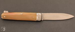 Couteau  "  Chasse Hallali  " 14 cm - corne blonde par Douris-Chastel