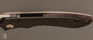    Couteau   "  Chevêche" frame-lock titane et fibre de carbone par Nicolas Kowal