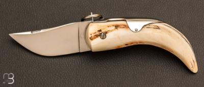 Couteau Cornillon 14 cm Phacochère brut par J. Mongin
