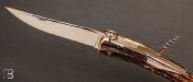 Couteau de chasse Cornillon 2 pièces 19 CM Bois de cerf par J. Mongin