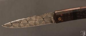   Couteau " Custom " de Philippe Ricard - Fibre de carbone et damas