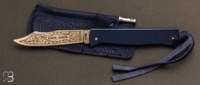 Couteau Douk-Douk bleu avec étui par Cognet