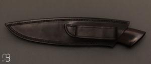    Couteau Droit de collection par Jean Paul Sire - Ébène du Mozambique et Damas multi-barreaux