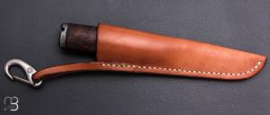  Couteau " F " droit de Frédéric Maschio - Racine de châtaignier