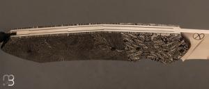  Couteau  "  Custom " par Florian Keller - Fatcarbon® spacecoral et lame en RWL-34 