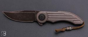   Couteau "Framelock flipper" pliant de Gudy van Poppel - Titane et Böhler N690