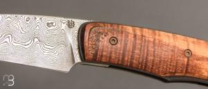   Couteau " Front-flipper custom " par Fabrice Delbart - Forge Celtique - Koa et damas