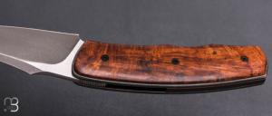   Couteau " Front-flipper custom " par Fabrice Delbart - Forge Celtique - Bois de fer et lame en RWL34