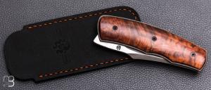   Couteau " Front-flipper custom " par Fabrice Delbart - Forge Celtique - Bois de fer et lame en RWL34
