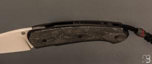 Couteau  " Front-flipper custom " par Fabrice Delbart - Fatcarbon® et lame en RWL34