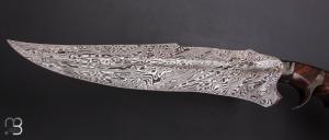     Couteau "Grand Fighter Sub-Hilt" custom fixe de Samuel Lurquin - Ironwood et damas
