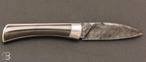    Couteau  "  Gentleman automatique " custom de Florent Dall'ava - L'atelier Dall'ava - Damas / Zirconium