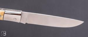    Couteau "HERMINE" custom par Erwan Pincemin - Ivoire de phacochère et N690