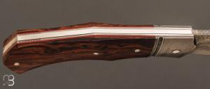   Couteau  "  Inglorious " bois de fer et damas par David Brenière