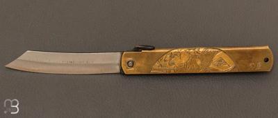 Couteau Japonais Higonokami gravé par Mali Irie - Erotique