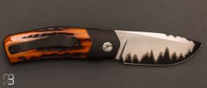  Couteau  "  Liner-Lock " custom par Guy Poggetti - Jigged bone et lame en Sandinox