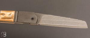   Couteau " K-Ravage " custom de Michel Grini - Zirco/Mammouth et lame Suminagashi SGPS