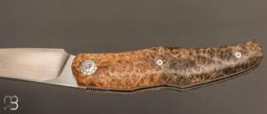   Couteau " Karnage " custom de Michel Grini - Loupe d'amboine et lame en RWL34