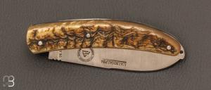 Couteau  "  L'Aurhalpin  "  par la coutellerie Dubesset - Croûte de bélier et XC75