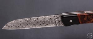   Couteau " L08 " par Atelier Perceval - ébène du Gabon bois de fer et lame damas
