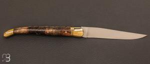 Couteau " Laguiole 13 cm " par La Bonne Trempe - Cep de vigne stabilisé et 14c28N