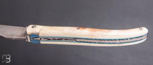  Couteau " Laguiole 13 cm" par Rozelier Fabien Ty Coutelier - Ivoire de phacochère et lame 90Mcv8