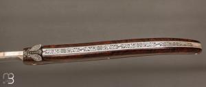    Couteau  "  Laguiole 18 cm " fait main par Jérôme Latreille - Ironwood et 14c28N