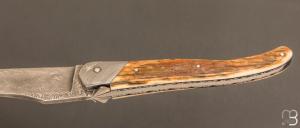   Couteau " Laguiole Authentique 13 cm" par Rozelier Fabien - Ty Coutelier - Ivoire de mammouth et lame damas