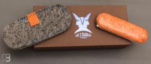 Couteau " Le Cerbère® " pliant par l'Atelier Les 2 Diables - Loupe d'amboine et 14c28N