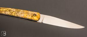    Couteau " Le Passager " de Pierre Thomas - Atelier Odae - Loupe d'érable négundo jaune et vert