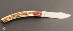    Couteau Le Thiers 11CM par Cognet -  Os cerfé / cocobolo et 14c28N