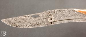  Couteau de poche Le Thiers Damas Ivoire de Mammouth par Fontenille-Pataud