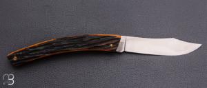   Couteau Le Thiers 13CM par Cognet -  Os cerfé et 14c28N