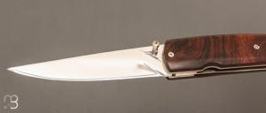 Couteau " Liner lock " de Serge Bruna - Bois de fer et D2
