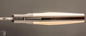   Couteau  "  Liner-lock custom " de Berthelemy Gabriel - La Forge Agab - Ivoire de mammouth et RWL34