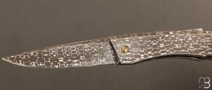  Couteau " Lock-Back trompe l'œil" de Alain & Joris Chomilier - Full damas Vegas Forge