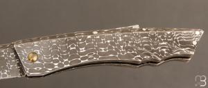  Couteau " Lock-Back trompe l'œil" de Alain & Joris Chomilier - Full damas Vegas Forge