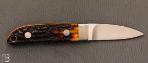   Couteau " Loveless City Knife Design " par Shaun Bruwer - Amber Stag et ATS-34